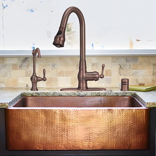 Miniatura 4 de Akicon Grifo de cocina de latón para agua potable, se adapta a la mayoría de unidades de ósmosis inversa o sistemas de filtración, sin espacio de