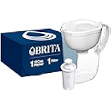 Brita Large Water Filter Pitcher for Tap and Drinking Water with SmartLight Change Indicator, Includes 1 Standard Filter, BPA-Free, Lasts 2 Months, 10-Cup Capacity, Bright White
