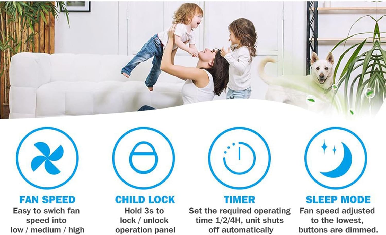 MOOKA Air Purifier control panel