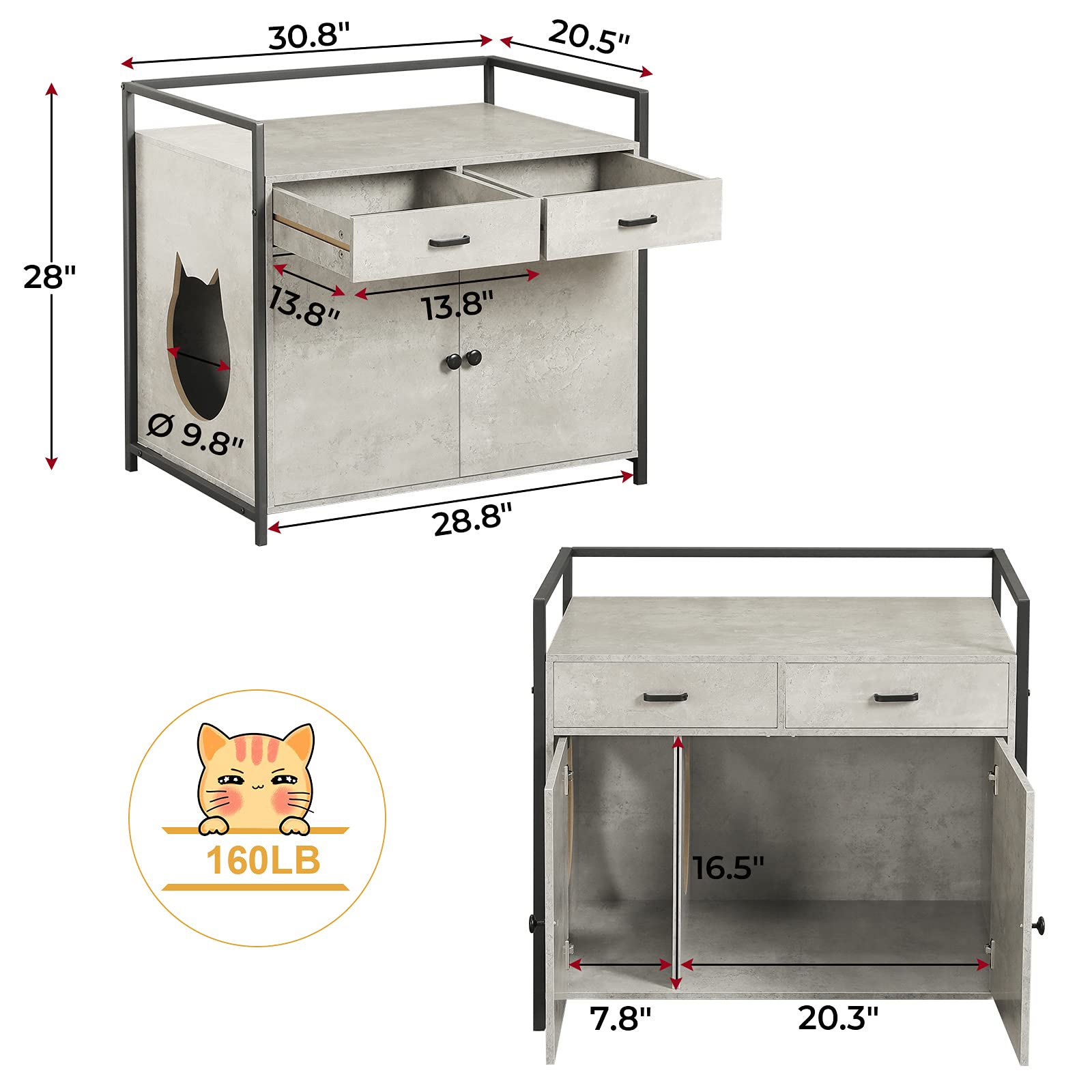 Buy MSmask Extra Large Cat Litter Box Enclosure Cat Washroom