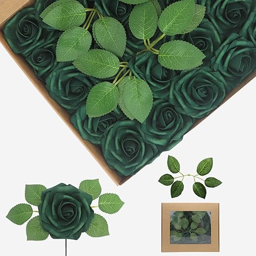 Miniatura 8 de Flores artificiales, rosas falsas de espuma de aspecto real, combo de flores artificiales de boda para ramos de boda, centros de mesa, arreglos