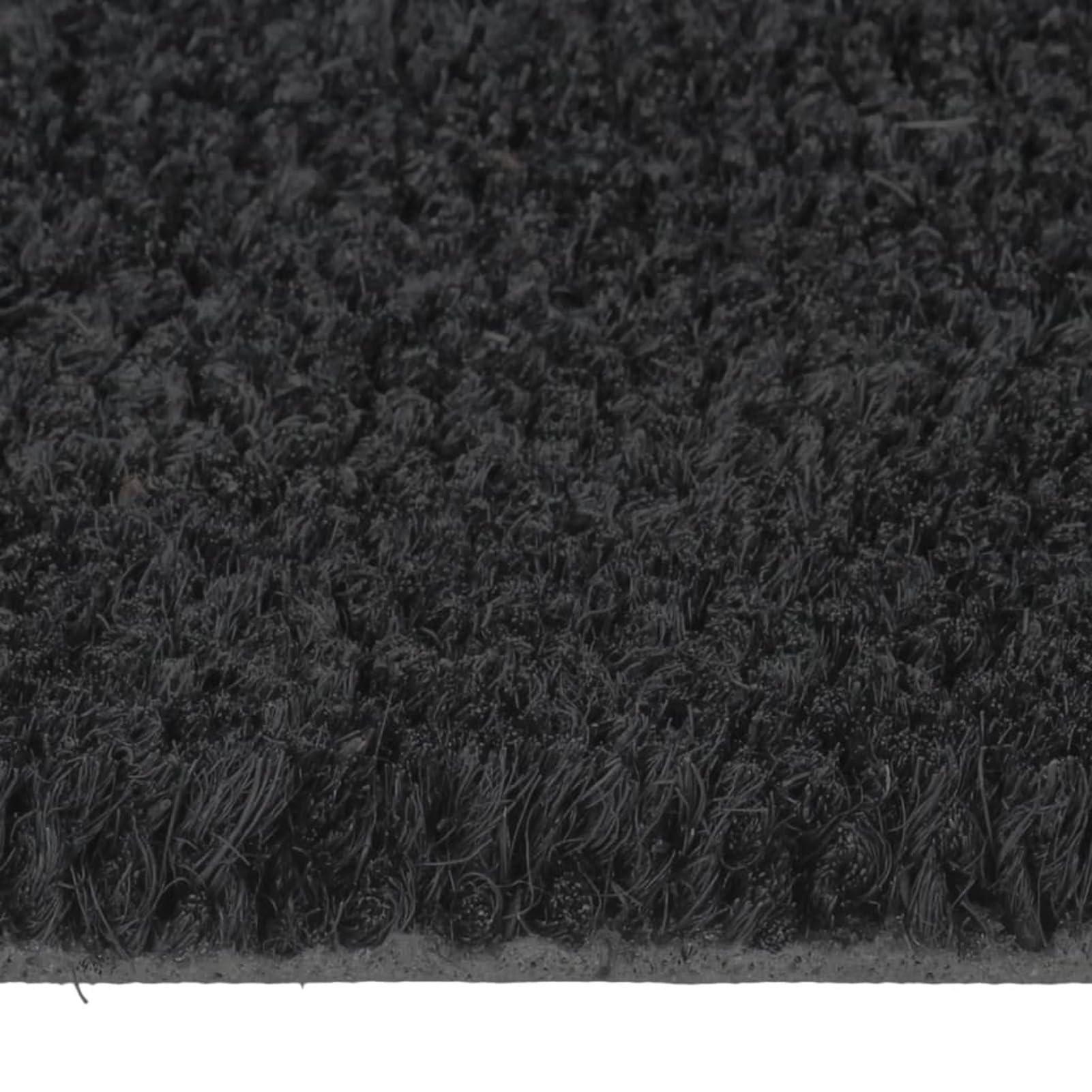 Tidyard Tapis de Porte Noir Demi-Rond 50x80 cm Fibre de Coco touffeté, Antidérapant Tapis de Sol pour Entrée, Couloir, Entrée, Cuisine, Chambre, Bureau