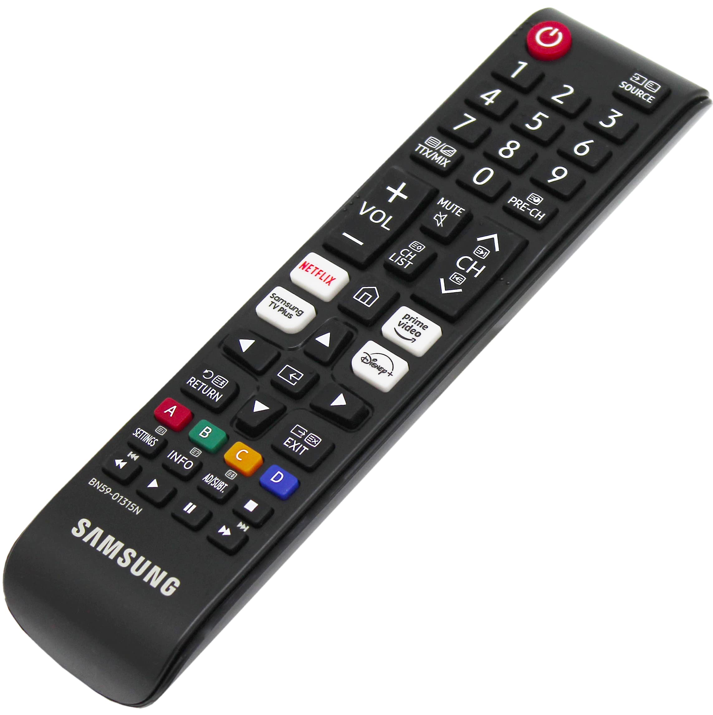 BN59-01315N Remote Control Compatible with Samsung 2020-2022 Smart LED LCD TVs Fits GQ43QN94BATXZG, GQ50Q74BAUXZG, QN92BATXZG Models withNetflix, Prime Video, Samsung TV Plus, Disney+ Buttons
