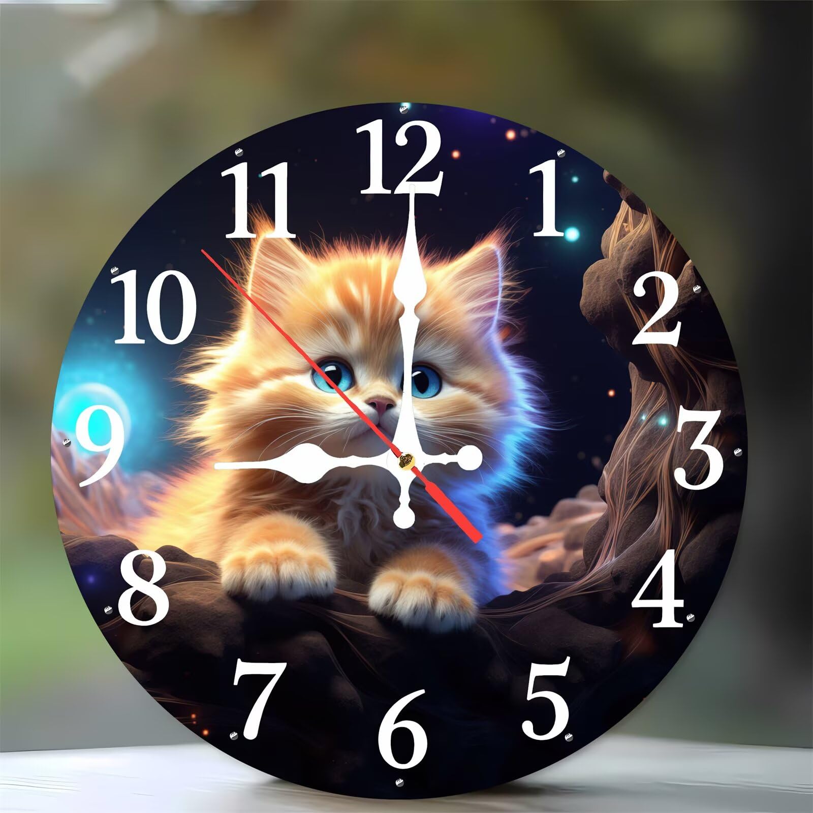 Horloge murale bois silencieuse sans tic-tac cuisine chambre 35cm
