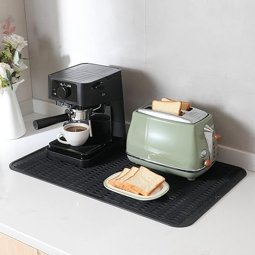 Miniatura 8 de Tapete de silicona para secado de platos para múltiples usos, fácil de limpiar, ecológico, resistente al calor, tapete de silicona para encimera o