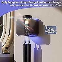 Vista 2 de Soporte para cepillos de dientes montado en la pared, soporte eléctrico para cepillos de dientes con secado y limpieza inteligente, soporte