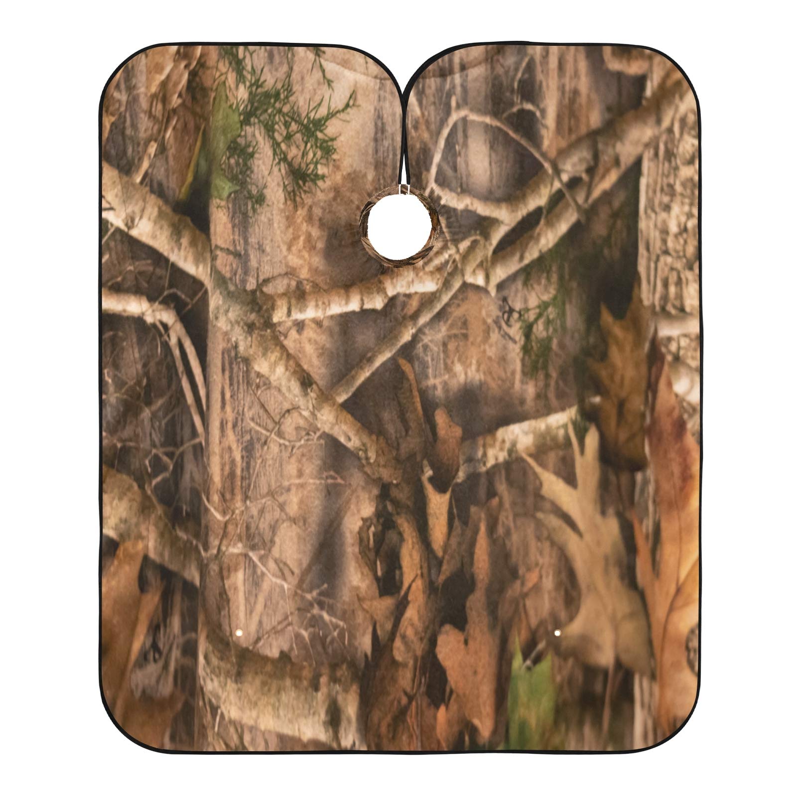 Blueangle Hairdressing Equipment Symbols Barber Cape, Hair Cutting Cape with Adjustable, Woodland Camouflage, 65*55in-image-5