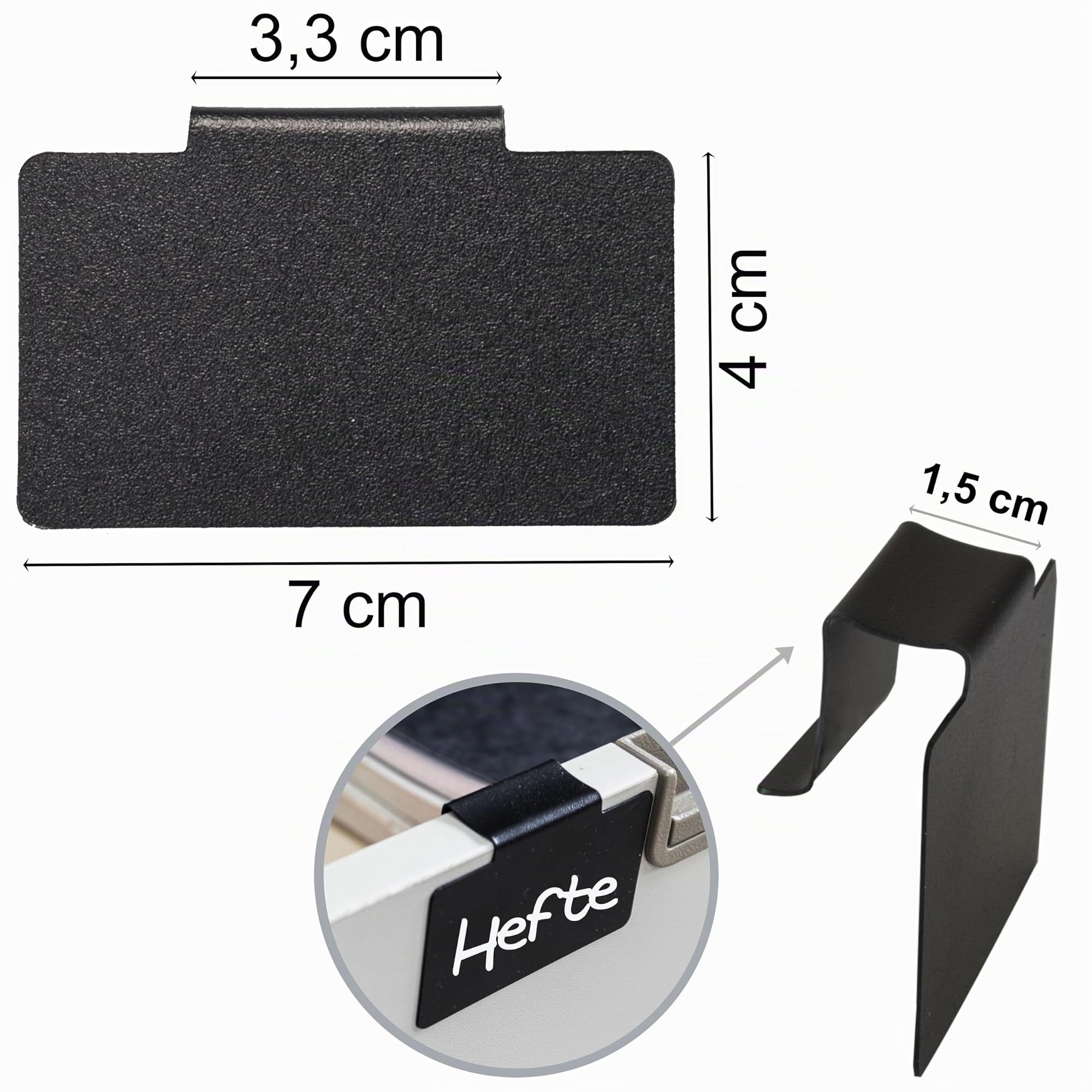 3 x Ordnungsbox Beschriftungsclips 30cm hoch grau 30x30cm Kunststoff Bad