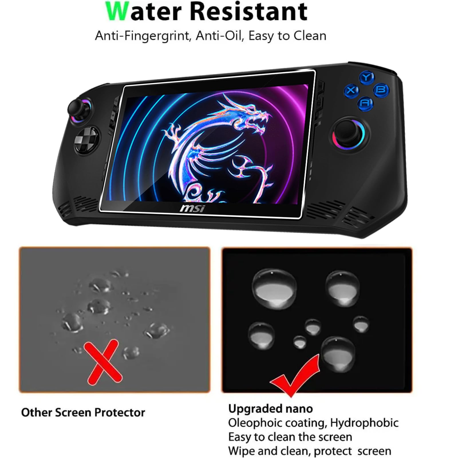MEMELOKA Vetro Temperato per ASUS ROG Xbox Ally X/ROG Xbox Ally/MSI Claw, 2 Pezzi [Anti-Impronta][Senza Bolle] Durezza 9H Antigraffio HD Pellicola Protettiva