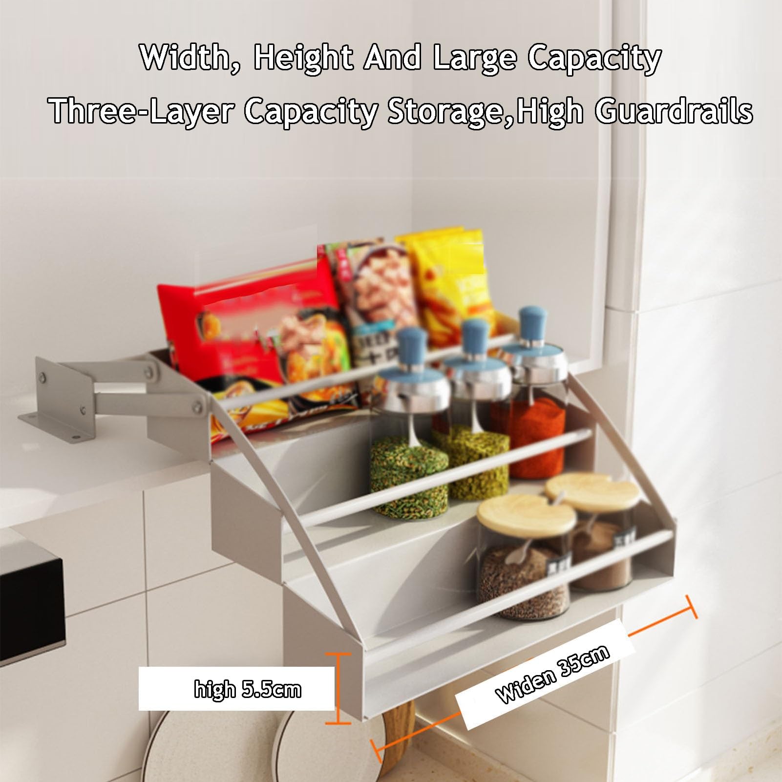 Generisch Ausziehbarer Schrankorganizer Mit 3 Ebenen For Gewürz- Und Soßenflaschen, Tragkraft 15 Kg (nur Das Gestell Enthalten)