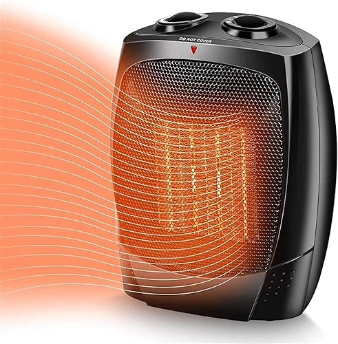 Air Choice Calentador de espacio, calentador eléctrico de calefacción rápida de 1500 W con 3 modos, calentador de espacio portátil con termostato