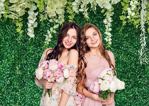 Miniatura 4 de GCIREC Fondo de césped de flores de GCIREC de 7 x 5 pies, césped de primavera verde, fondo de fotografía floral, cumpleaños, baby shower, boda,