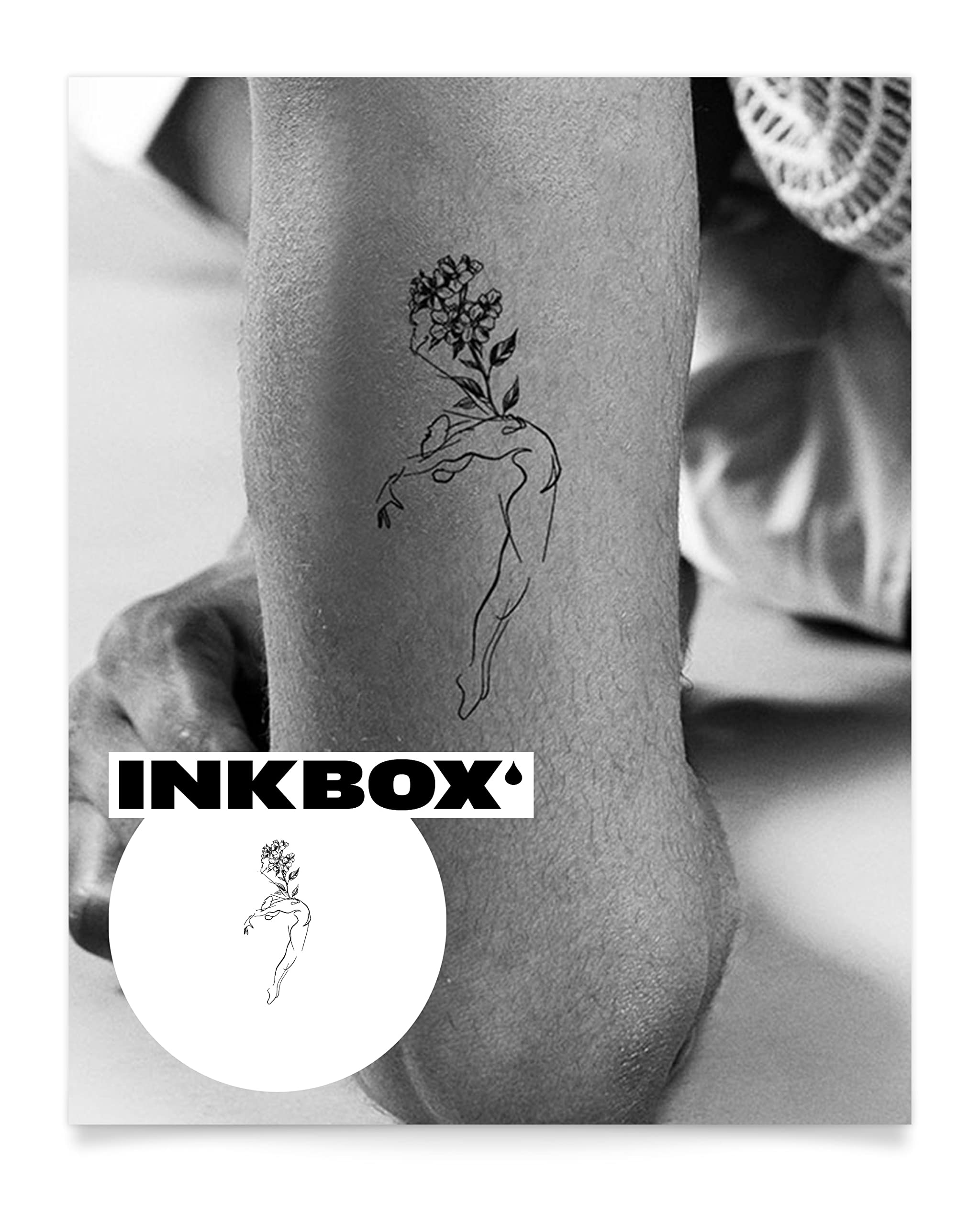 Inkbox Temporary Tattoos, Semi-Permanent Tattoo, One Premium Easy Long Lasting, Water-Resistant Temp Tattoo with For Now Ink - Lasts 1-2 Weeks, Exhilaration, 5 x 2 in
