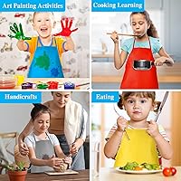 Vista 5 de Delantales de Pintura para Niños 12 Piezas 12 Colores Delantal de Arte Infantil con 2 Bolsillos Espaciosos Delantales para Niños para Actividades
