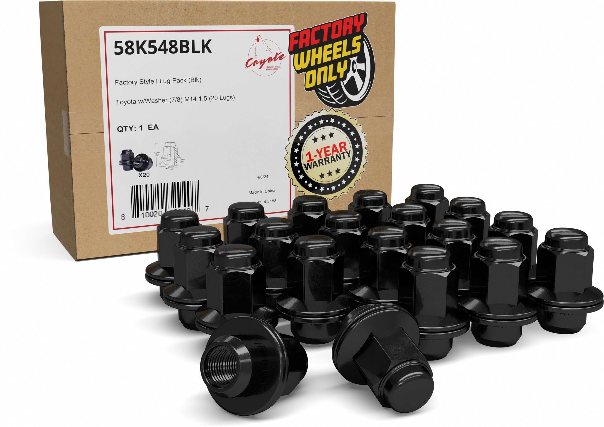 Amazon.com: Wheel Accessories Parts 20 Pcs M14x1.5 14x1.5 Thread  