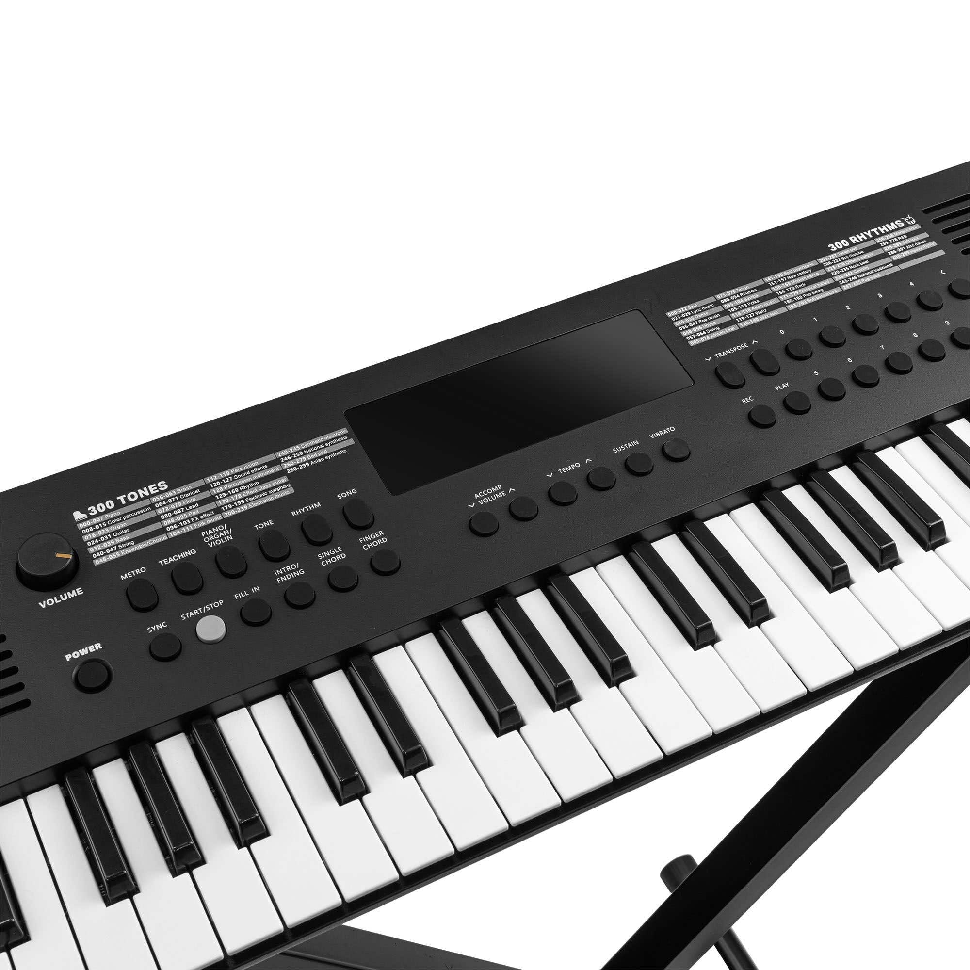 MAX Rhapsody - Tastiera elettrica a 49 tasti per principianti, perfetta tastiera elettronica, ideale per principianti, con 6 mesi di lezione, divertente e facile da suonare