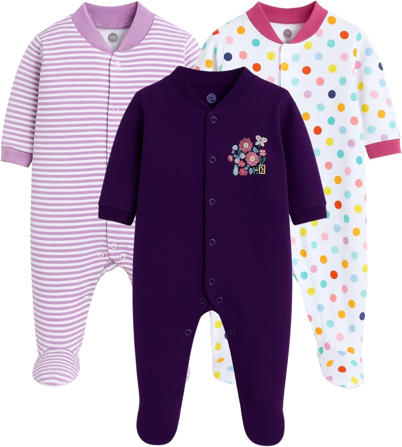 100% Cotton Rompers Sleepsuits Jumpsuit Night Suits for Infants Newborn Baby Boys & Girls
