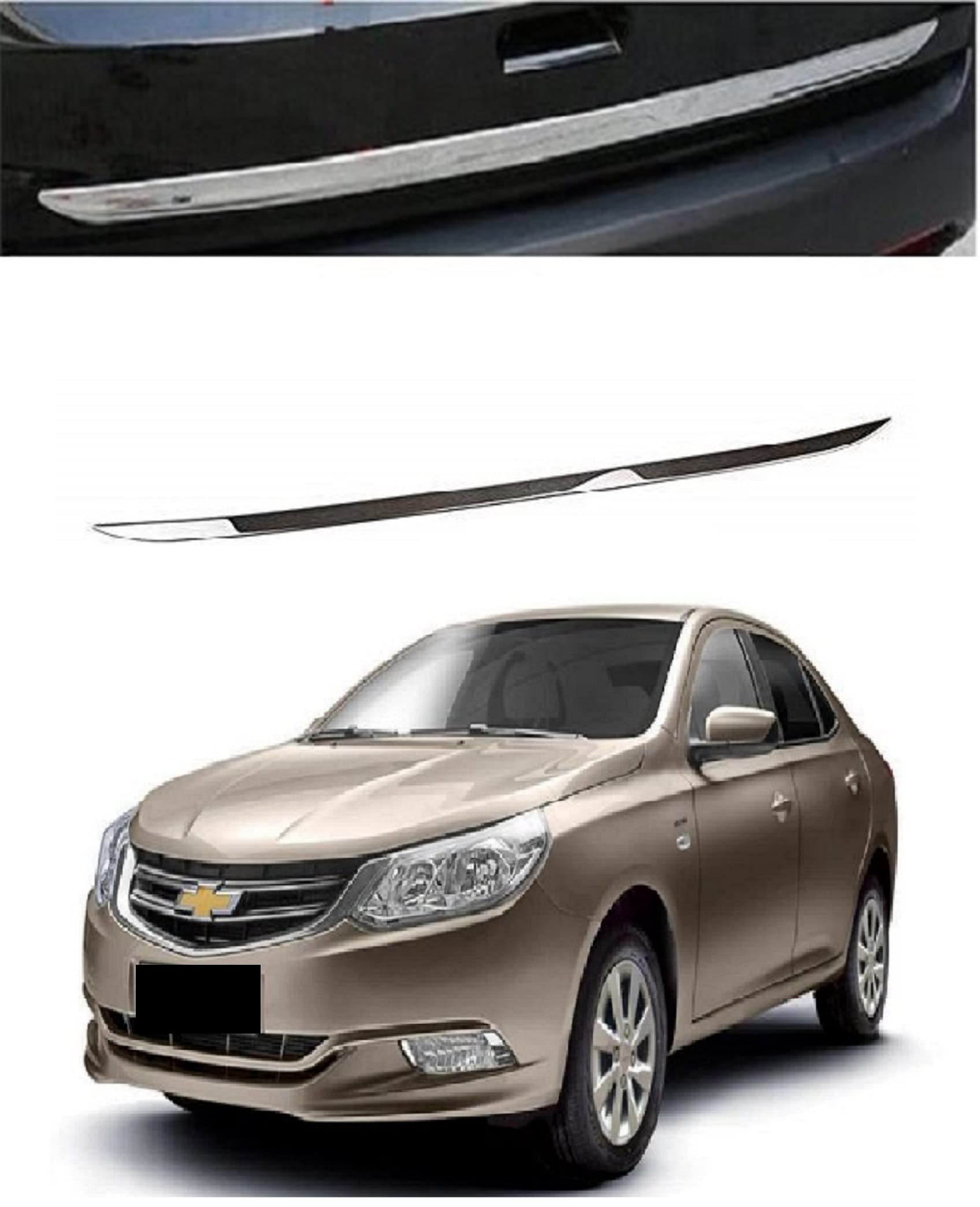 Trigcars Optra New Car Dicky Boot Chrome Garnish Steel Strip Patti