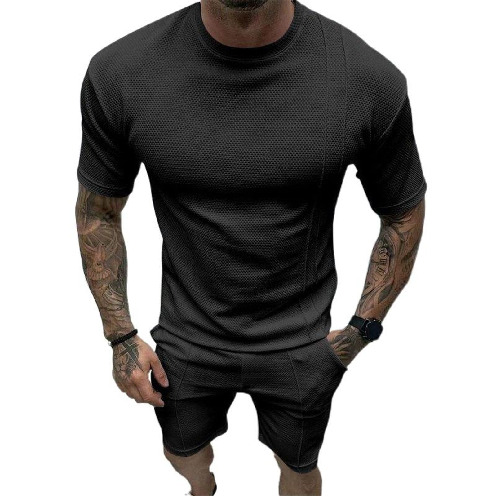 MORISTE Męski zestaw rekreacyjny o regularnym kroju, szybkoschnący, oddychający, lekki T-shirt i szorty, odzież letnia