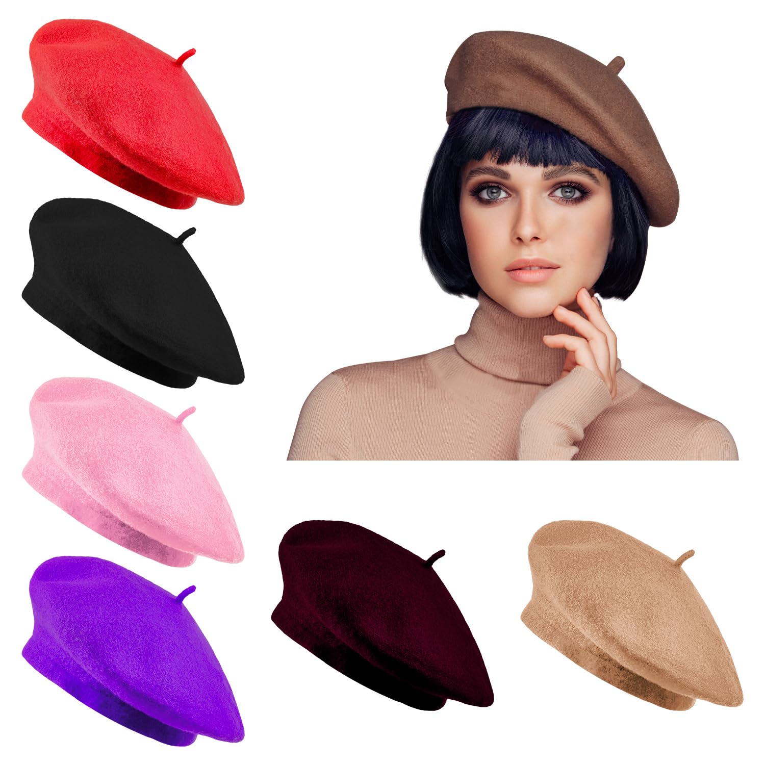 JolbndcvBeret Hat French Beanie Hat Outdoor Hat Winter Hat Fashion Lady Hat