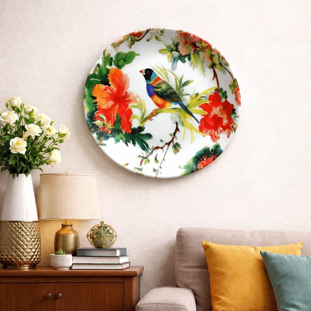 その他 BIRDS' WORDS | CERAMIC PLATE WREATH Buy JIKRAA® Decorative Ceramic Wall Plate for Home Decor | 2-in-1