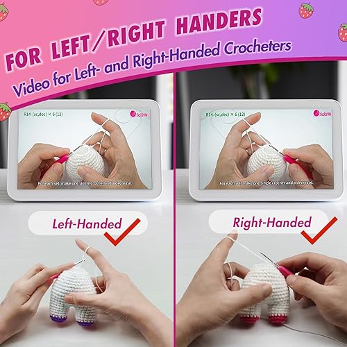 Miniatura 4 de SGIBYN Kit de ganchillo para principiantes con tutoriales en video paso a paso, kit de animales de peluche de ganchillo para principiantes para