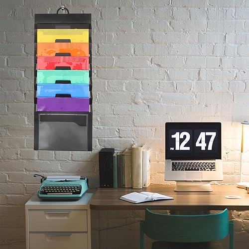 Miniatura 8 de Tofficu Portafolio Organizador Bolsa de almacenamiento Soporte de archivo de montaje en pared Soporte de pared de acordeón Carpeta expandible