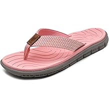 Womens Casual Flip Flops with Comfortable Arch Support Yoga Mat Summer Beach Walking Thong Cushion Sandals Lightweight Flats Non-Slip Shoes Indoor Outdoor