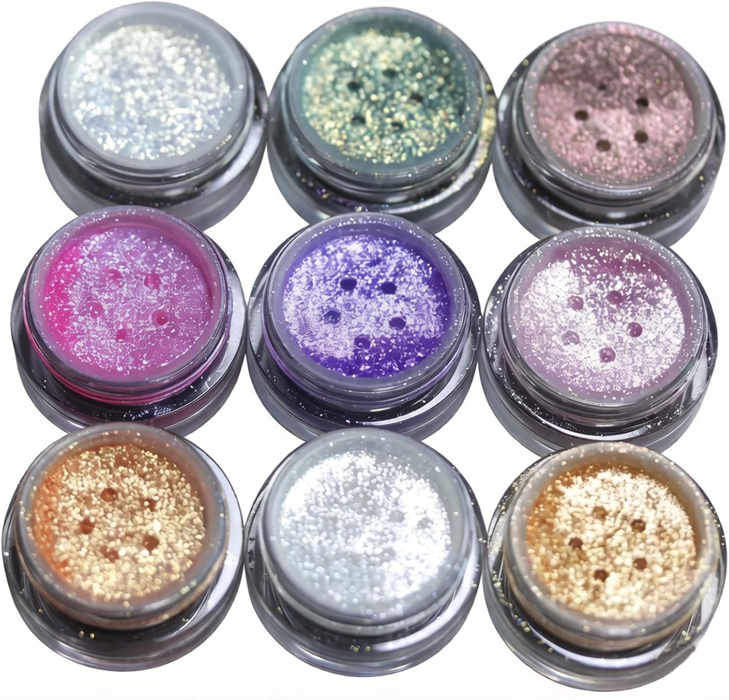 9-Color Set Cosmetic Grade Shimmer Diamond Mica Powder Set Pearlescent Effect Pigment for Nail Art, Resin Craft & DIY Beauty