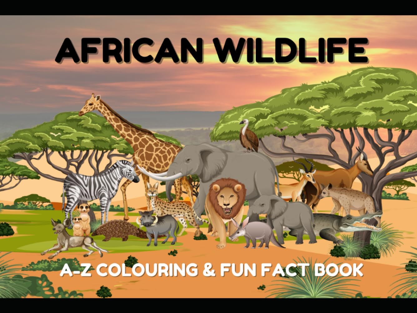 African Wildlife A-Z Colouring and Fun Facts