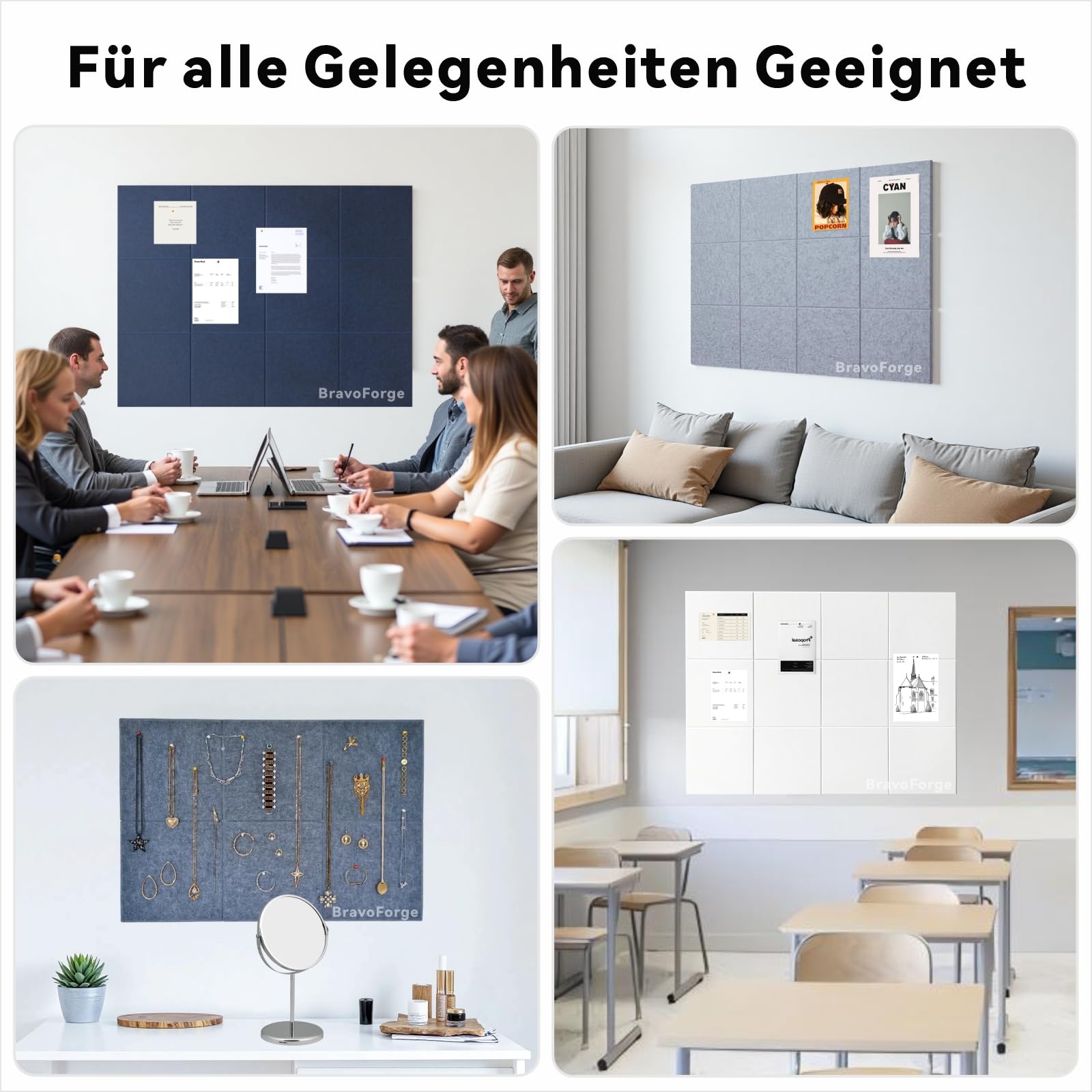 Große Filz Pinnwand Selbstklebend ,60 x 40cm Filzboard,dekorative Pinnwand aus Filz, 0,9cm dick,faltbare Fototafel Memotafeln Memo Boards Bulletin Board Wanddekoration für Büro Küche,Dunkel Kamel