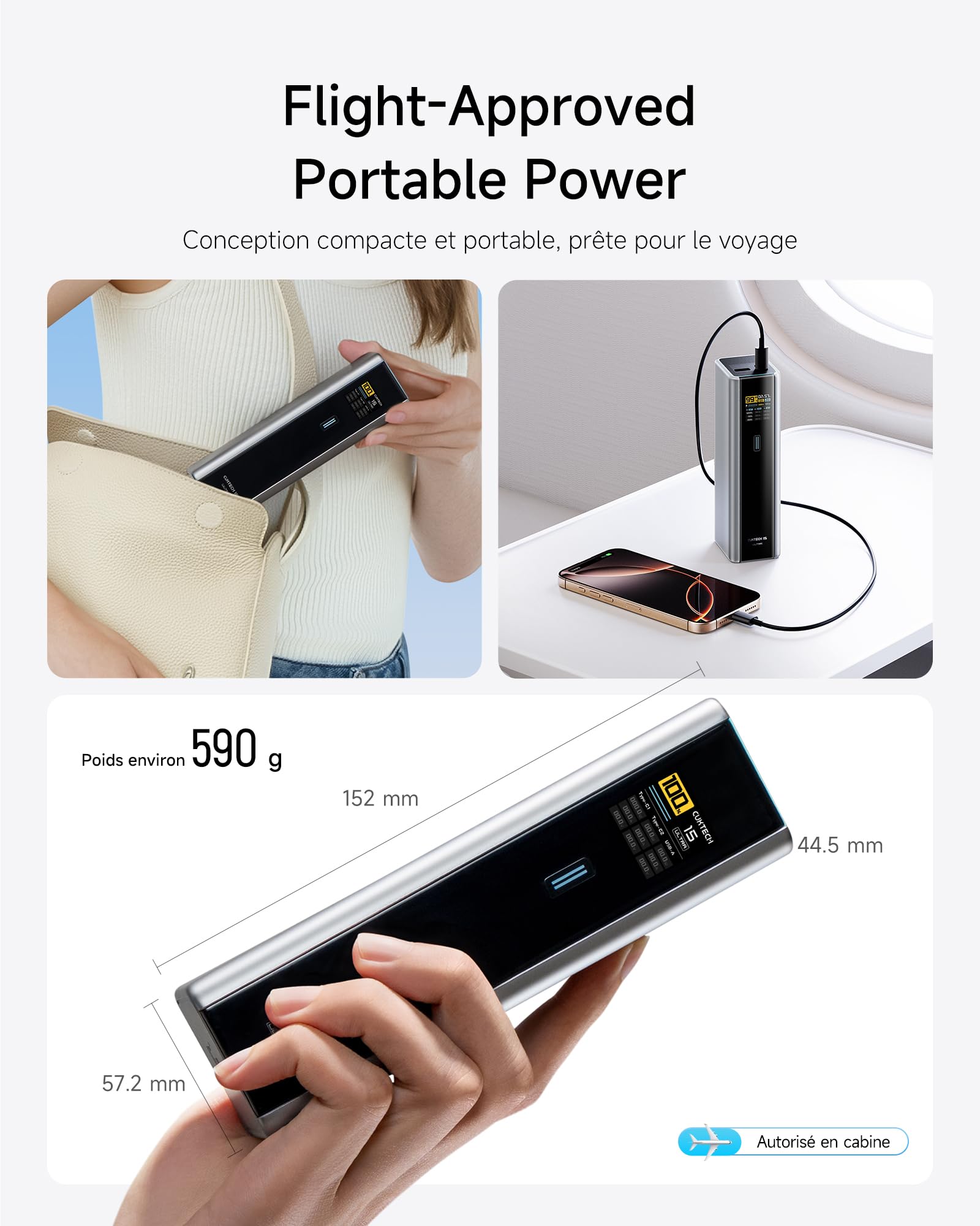 CUKTECH 15 Ultra 140W 20000mAh Batterie Externe Charge Rapide avec ÉcranTFT