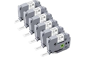 PT-1280 6-Pack Replacement for Brother P-Touch Label Tape