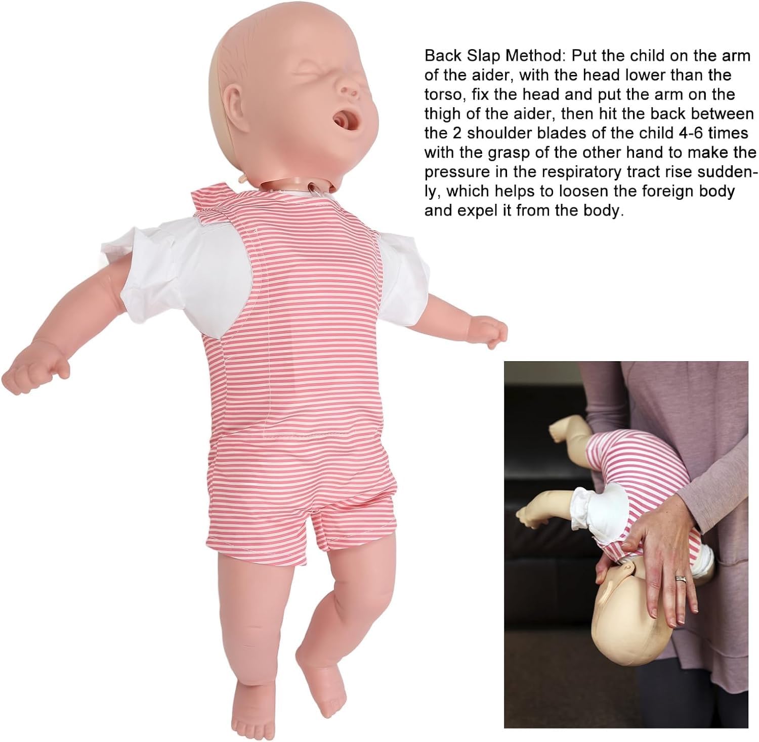 Maniquí de entrenamiento de primeros auxilios para RCP para bebés Maniquí de obstrucción de las vías respiratorias para bebés para práctica de RCP y procedimientos de rescate por asfixia, fácil de usa