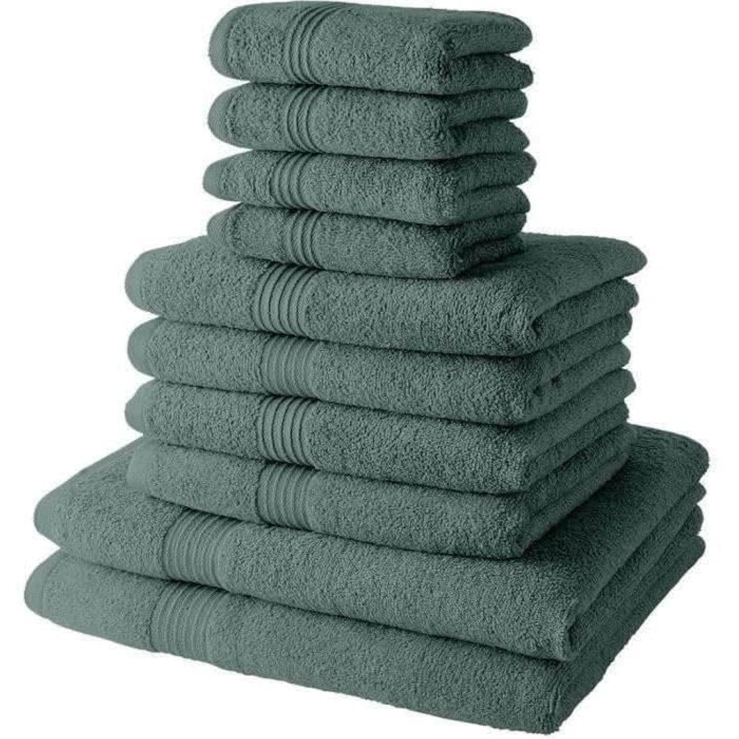 TODAY Set of 4 Bath Towels 30 x 50 cm + 4 Bath Towels 50 x 90 cm + 2 Bath Sheets 70 x 130 cm 100% Cotton Celadon