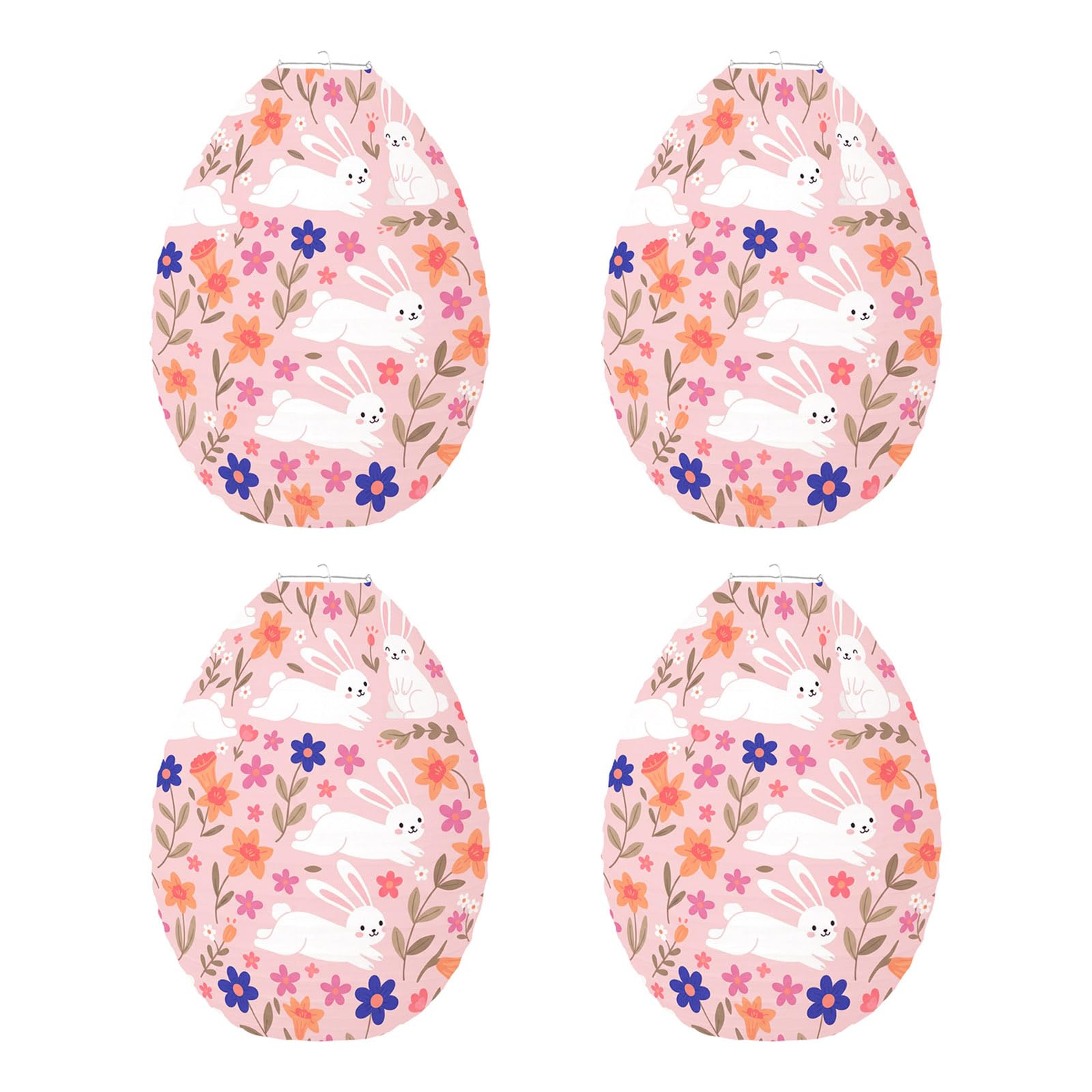 CAZSTYK 4Pcs Festival Eggs Light Decoration Paper Eggs Paper Hanging Ornament for Wall Ceiling Garden Home Decoration Family Gathering Easter Party