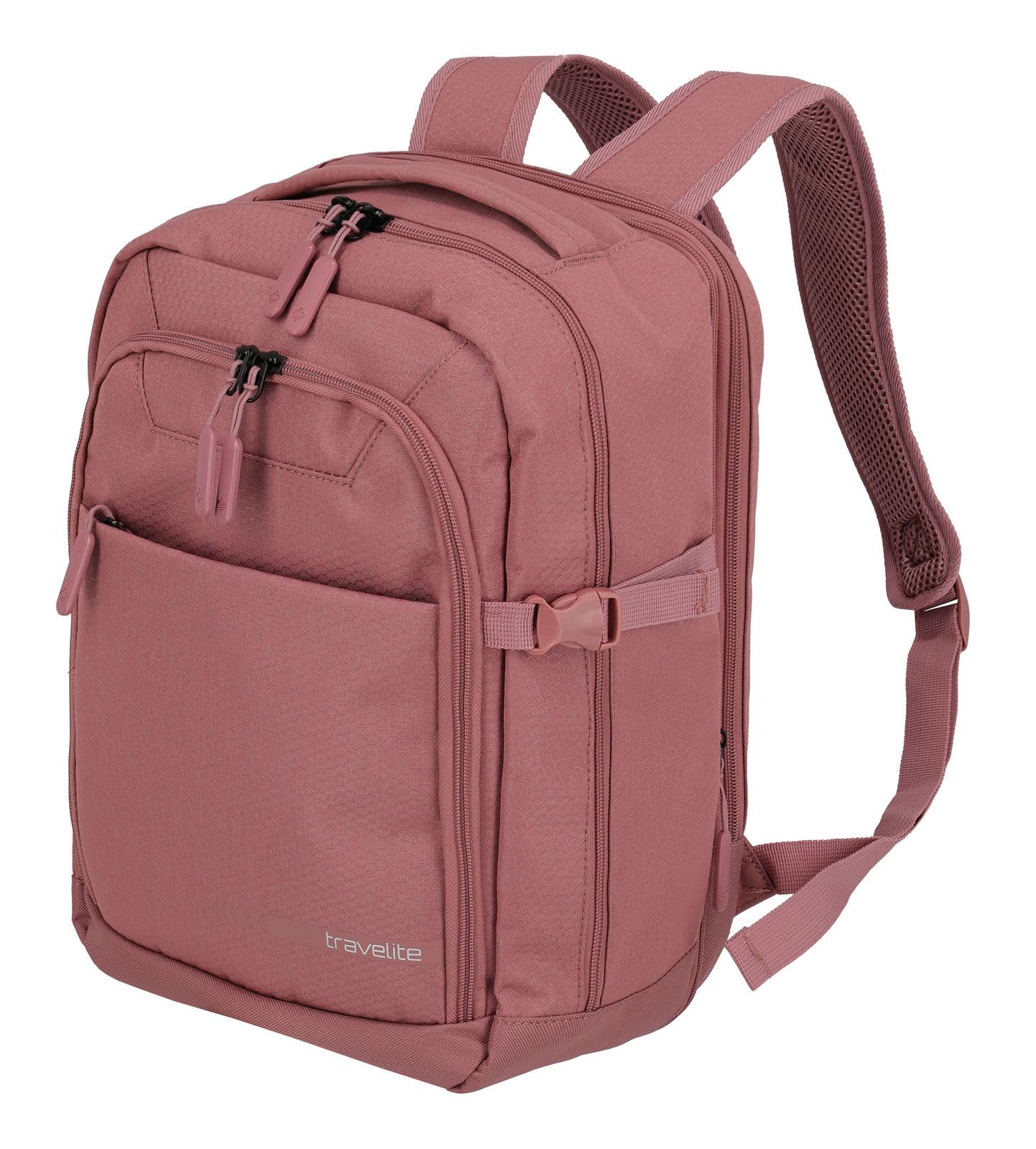travelite Plecak podróżny RyanAir, kick off, plecak na laptopa 13 cali, praktyczny plecak z klapką rozszerzającą + funkcją klipsa, 40 cm, 20-23 l, Różowy, 40 cm x 25 20-23, Klasyczny
