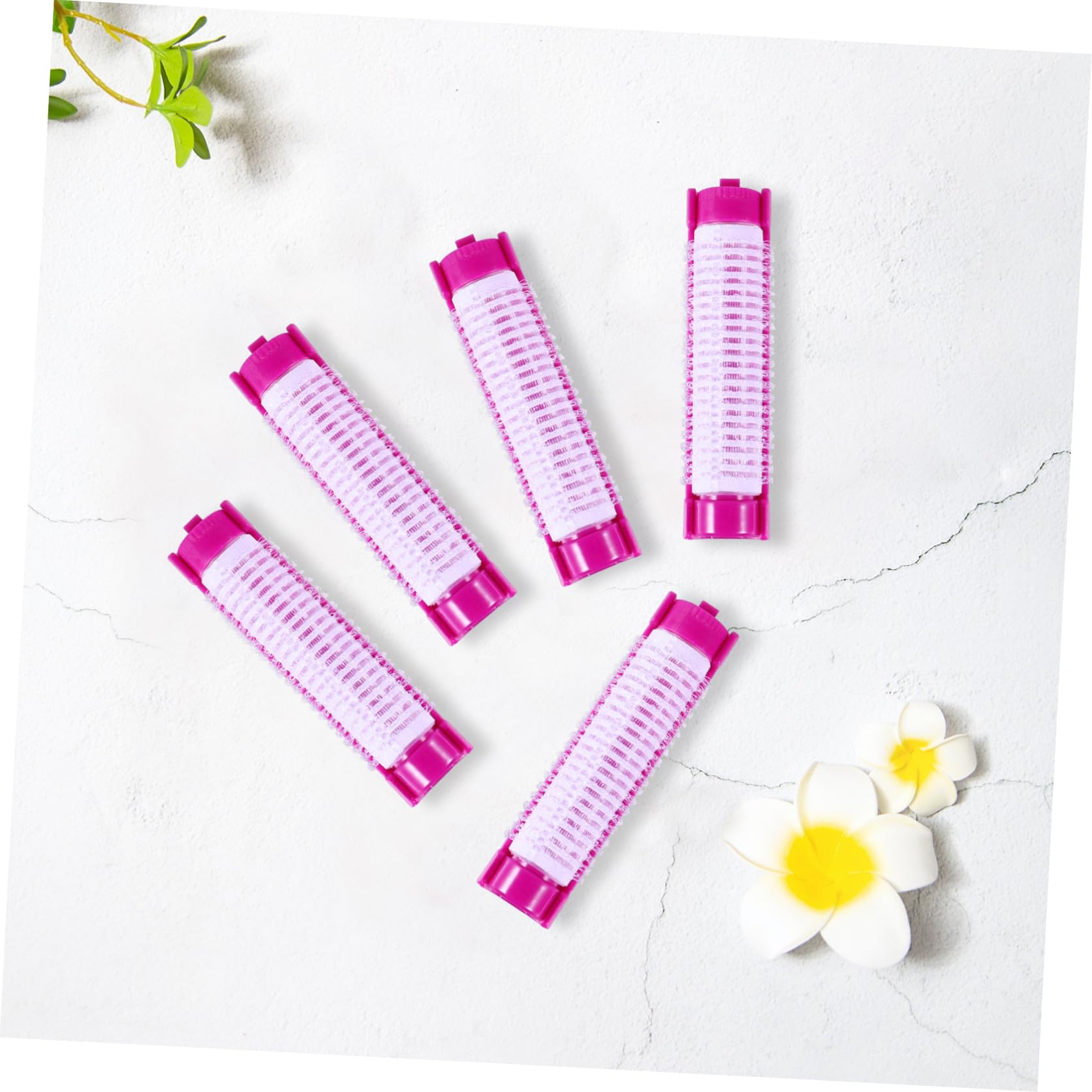 Rodillos para Rizar el Cabello 20 Piezas, Herramientas Ligeras de Abs que No Dañan el Pelo, Ideales para Uso en Casa y Viaje, Rizadores Portátiles Púrpura