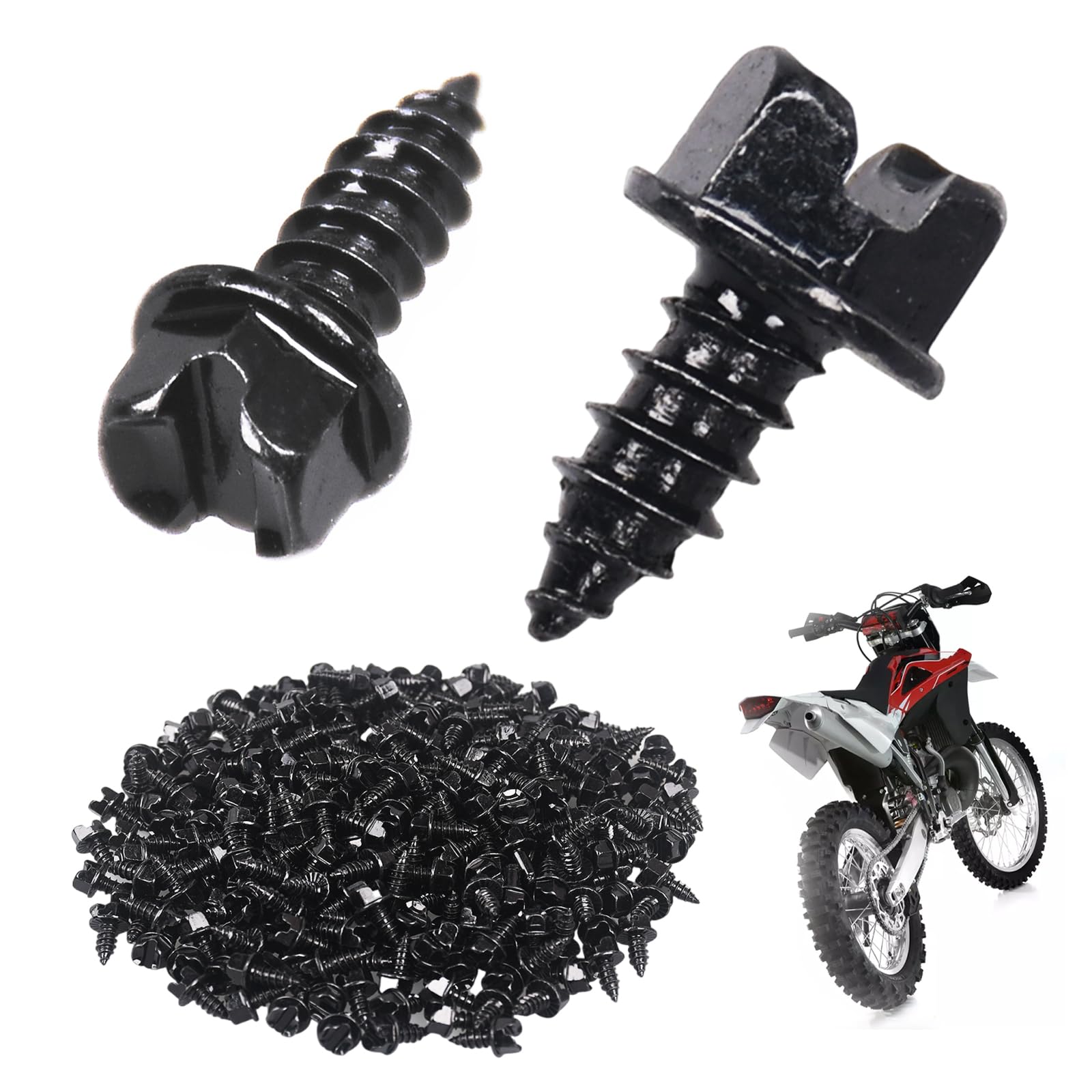 Winter Ice &amp; Snow Tire Heavy Duty Studs Spikes(#8) 3/8" Traction Screws