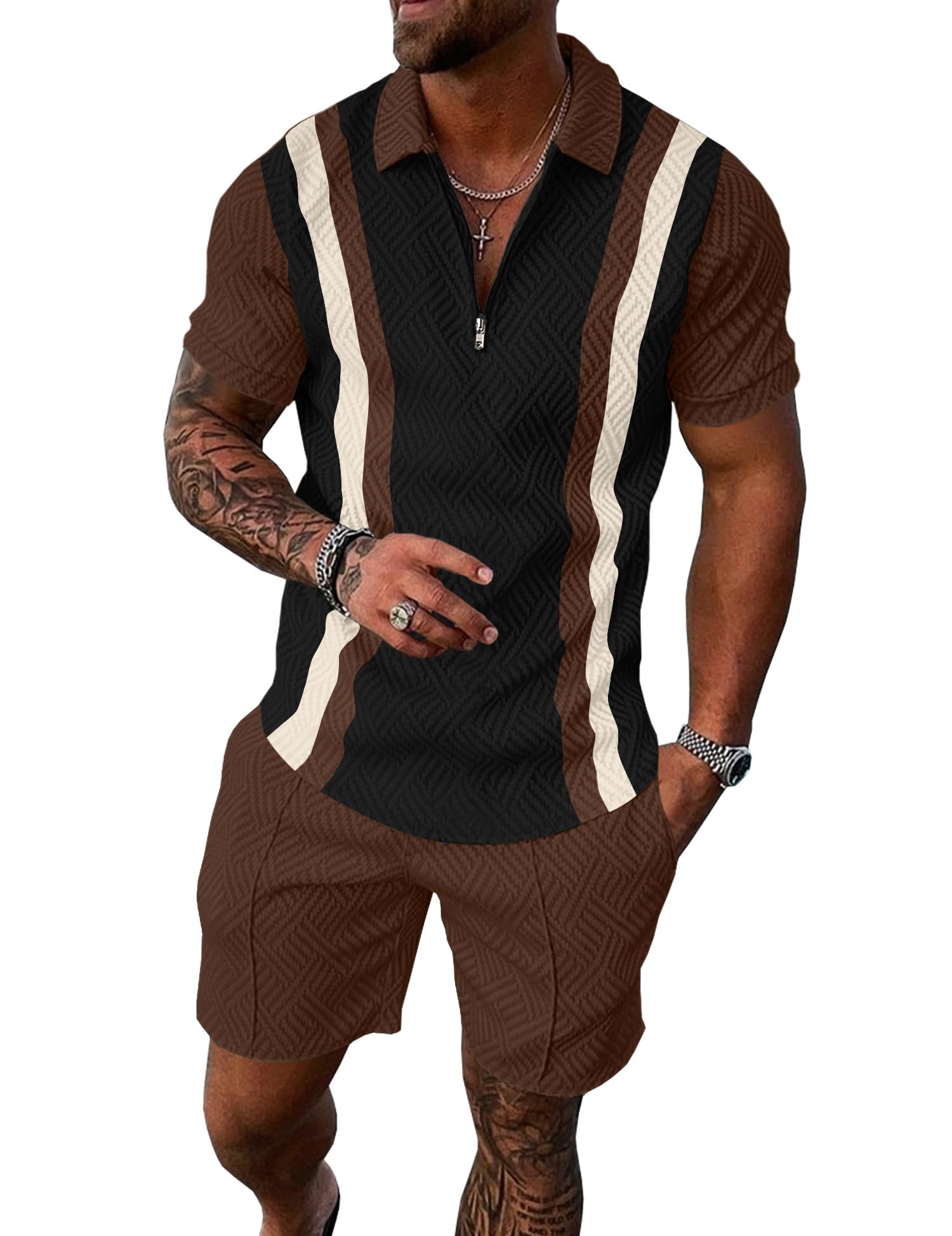 UOUA Striped Golf Track Suit