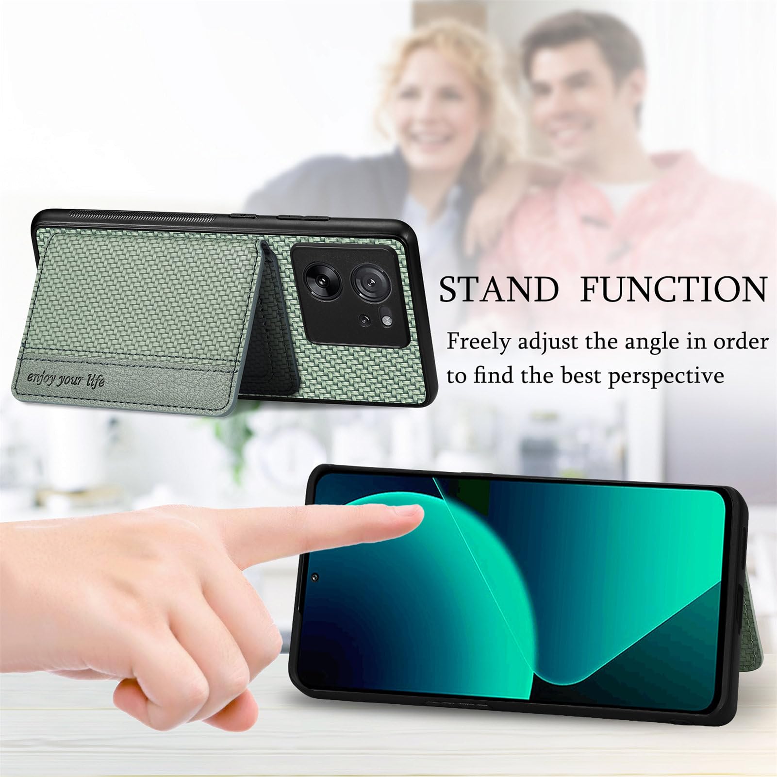 WBWONE Cover per Xiaomi Redmi Note 13 5G, Custodia a Portafoglio in Pelle Premium con funzione di supporto e Slot per Carte - Marrone