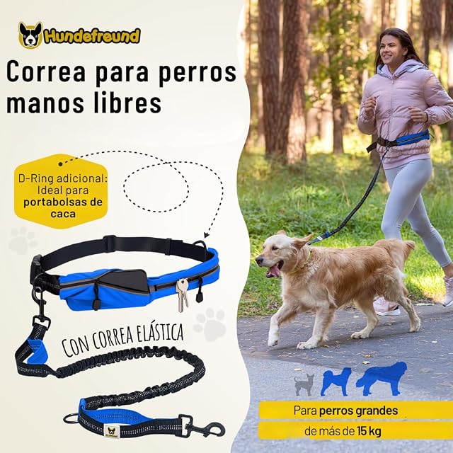 Foto 2 de 7 de Correa con cinturón Manos Libres para Perros medianos y Grandes