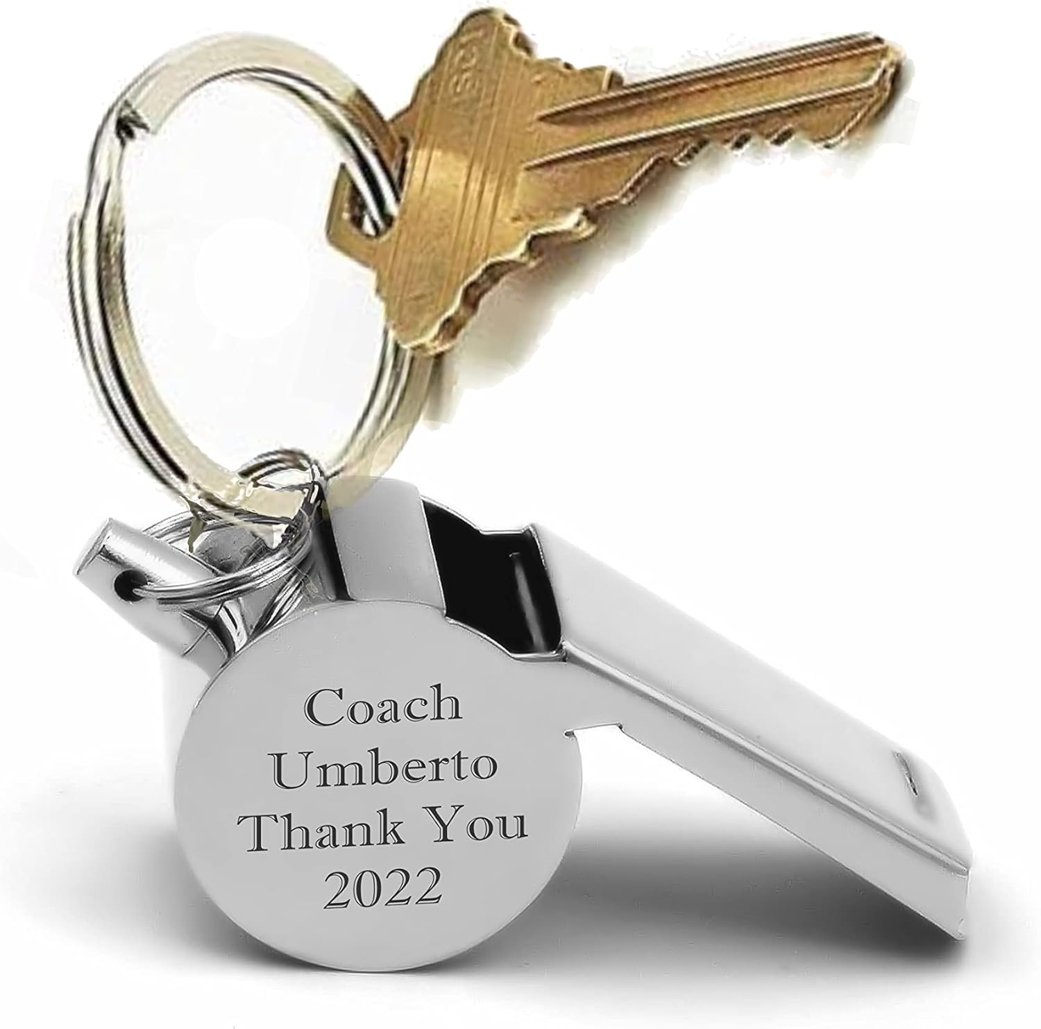 Personalized Coach Whistle Keychain Engraved Free - Ships from USA