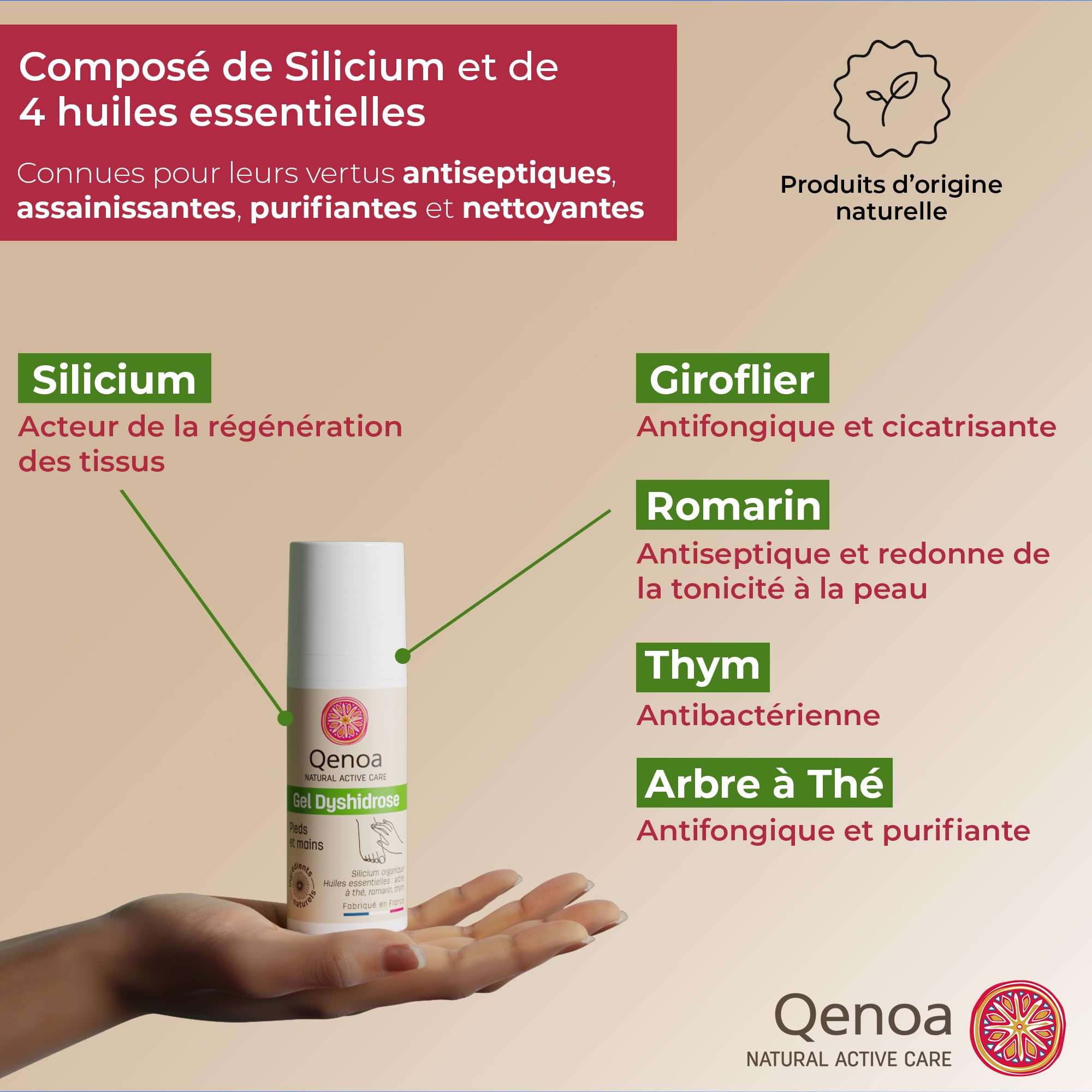 3 Gels Dyshidrose, Peaux sensibles, Soin dyshidrose naturel, Crème pour peaux sensibles, baume réparateur eczéma, 1 tube 50ml