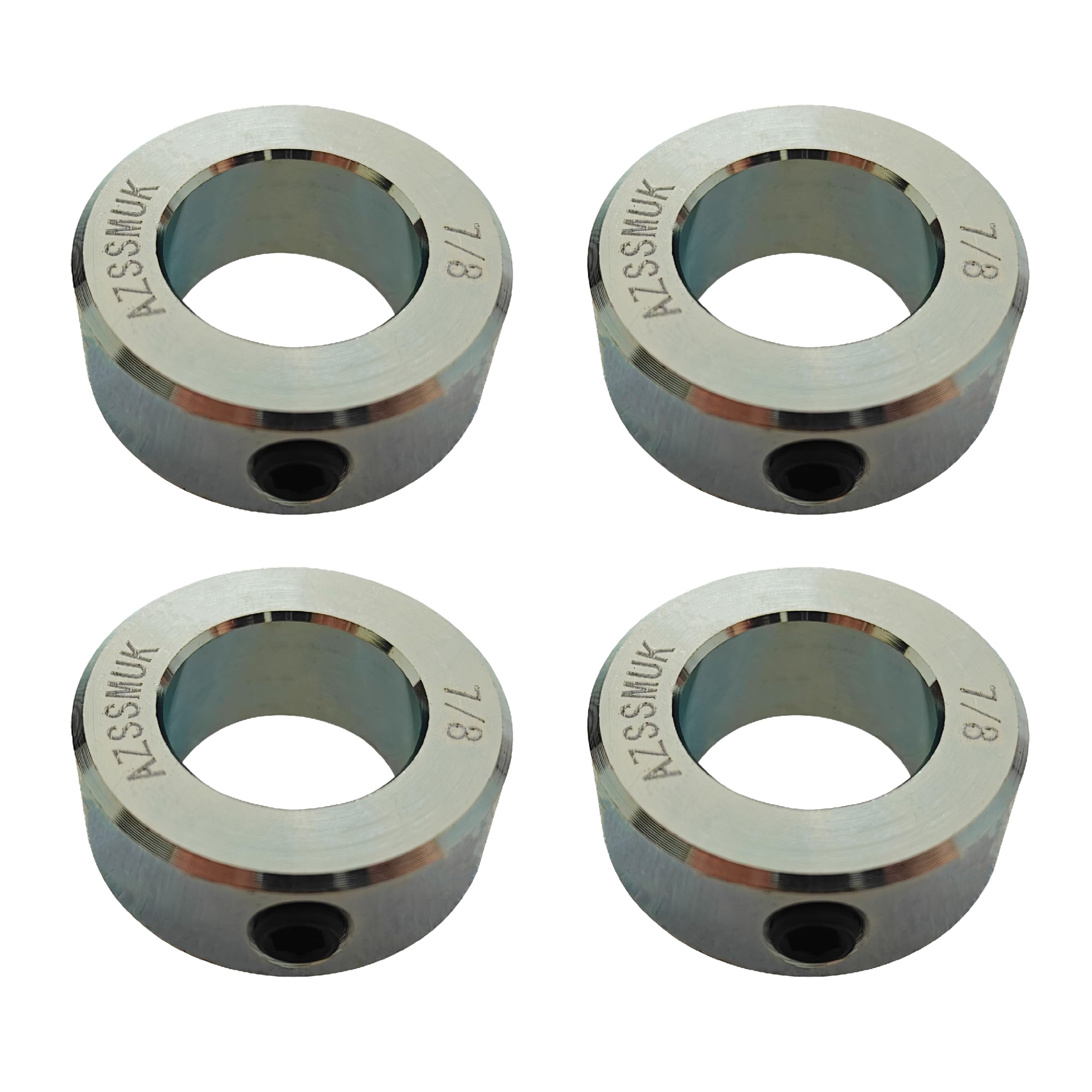 AZSSMUK 7/8" Bore Zinc Plated Shaft Collars Solid Steel Set Screws Style