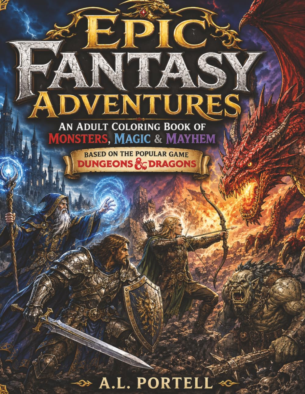 Epic Fantasy Adventures: An Adult Coloring Book of Monsters, Magic & Mayhem