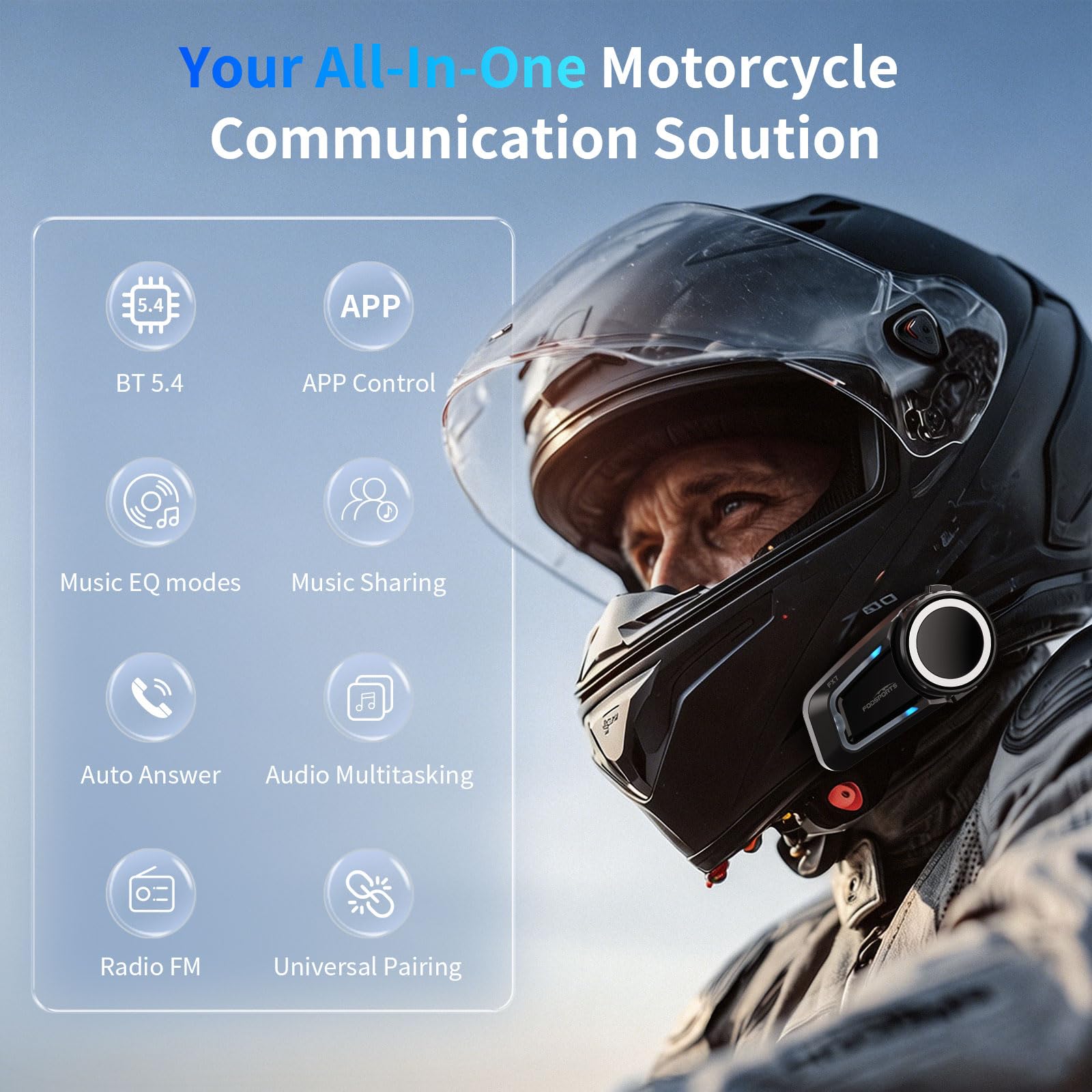 Amazon.com: Fodsports FX7 10-Rider Mesh Motorcycle Bluetooth