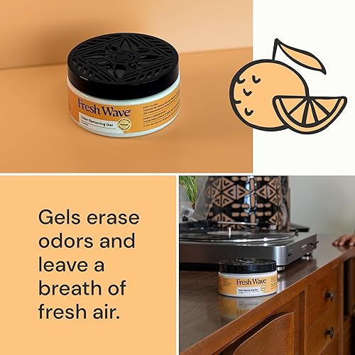 Vista 118 de Fresh Wave - Gel eliminador de olores limón, 15 onzas, absorbedor de olores para el hogar, alivio más seguro del olor, natural, a base de plantas