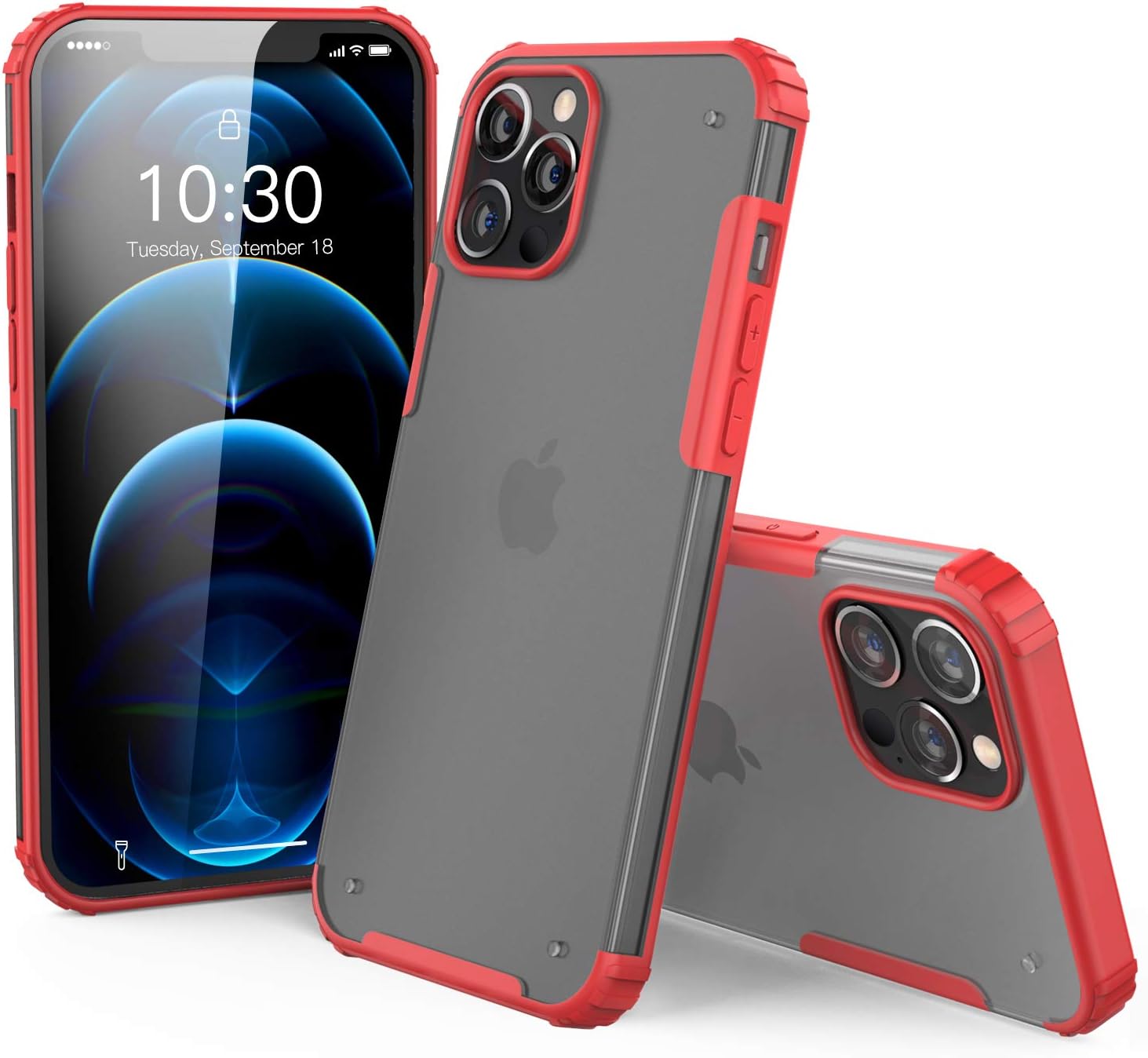 ZILLKO Compatible with iPhone 12 Pro Max Case - Military Grade Drop Protection - Shockproof Armor - Scratch Resistant - Lightweight - Slim Protective - Hybrid Case Designed for iPhone 12 6.7" (Red)
