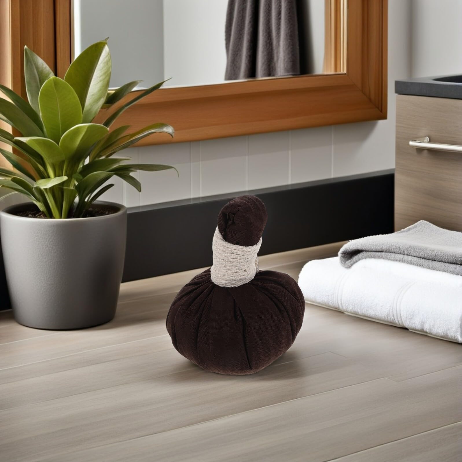 PLAFOPE Bolas de Masaje Tailandés de Hierbas Naturales 2 Piezas, Bola de Compresa Térmica Grande para Spa, Alivio Muscular para Espalda y Pies, Paquete Reutilizable para Bienestar